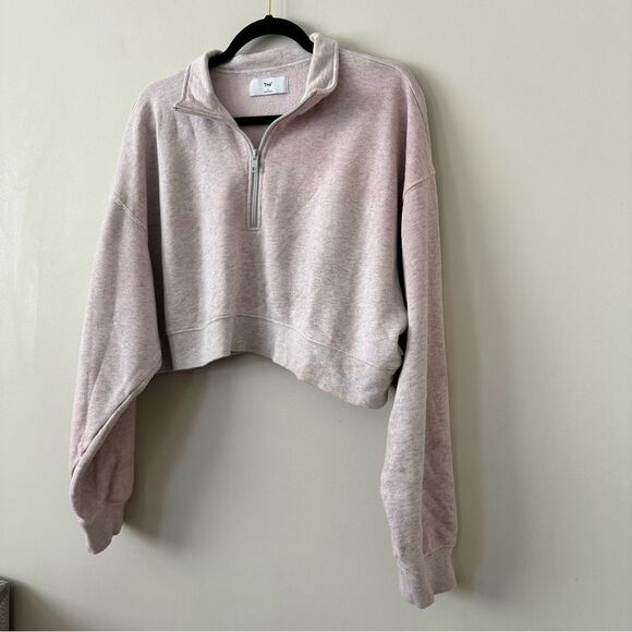 Aritzia-Tna Cropped Tie Dye 1/4 Zip Pullover (Size:Large) - Picture 4 of 12